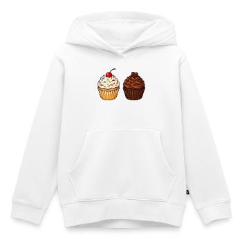 Cupcake Duo: Vanille & Schoko - Kinder Premium Organic Hoodie - Weiß - Vorne - AI Model Kid Female (0cm)