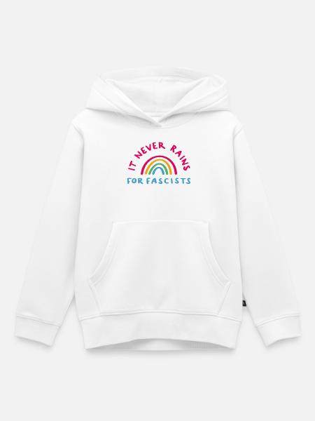 It never rains for Fascists - Kinder Premium Organic Hoodie - Weiß