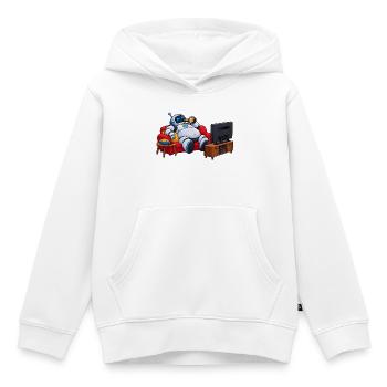 Roboter-Entspannung vor dem Fernseher - Kinder Premium Organic Hoodie - Weiß - Vorne - AI Model Kid Female (0cm)