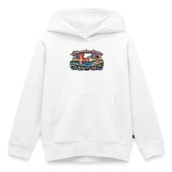 Dänemark im Herzen – Nordsee Wind - Kinder Premium Organic Hoodie - Weiß - Vorne - AI Model Kid Female (0cm)