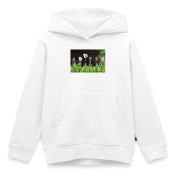 Tulpen im Frühling - Kinder Premium Organic Hoodie - Weiß - Vorne - AI Model Kid Female (0cm)