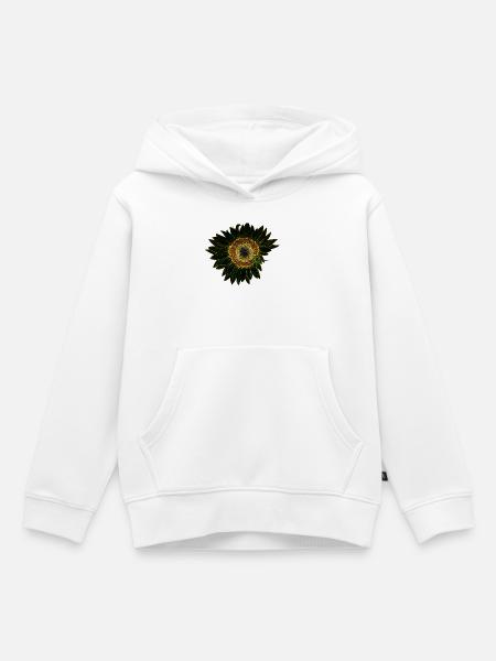 Leuchtende Sonnenblume Icon - Kinder Premium Organic Hoodie - Weiß