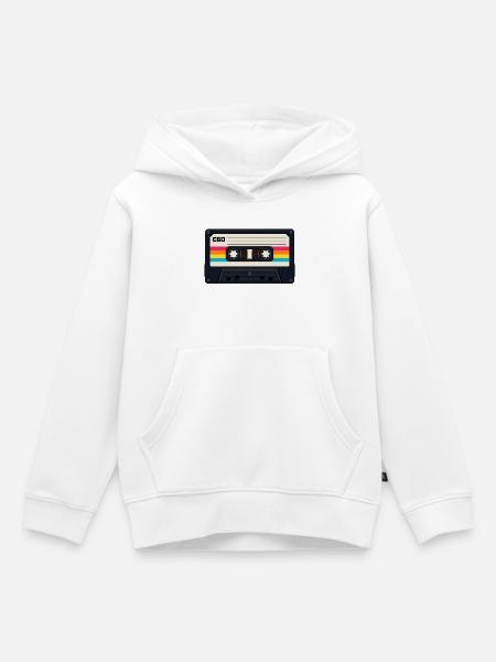 80s Cassette - Kinder Premium Organic Hoodie - Weiß