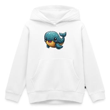 Kuscheliger Wal mit gelbem Bauch - Kinder Premium Organic Hoodie - Weiß - Vorne - AI Model Kid Female (0cm)