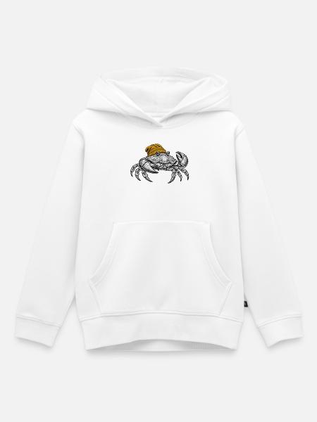 Krabbe mit gelber Mütze - Kinder Premium Organic Hoodie - Weiß