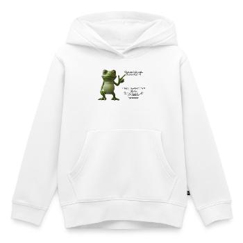 Grüner Frosch zum Thema Tattoo - Kinder Premium Organic Hoodie - Weiß - Vorne - AI Model Kid Female (0cm)