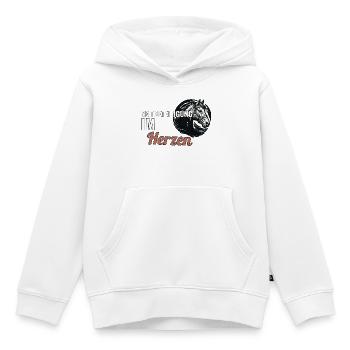 Reitbeteiligung im Herzen Geschenk für Pferdefreun - Kinder Premium Organic Hoodie - Weiß - Vorne - AI Model Kid Female (0cm)
