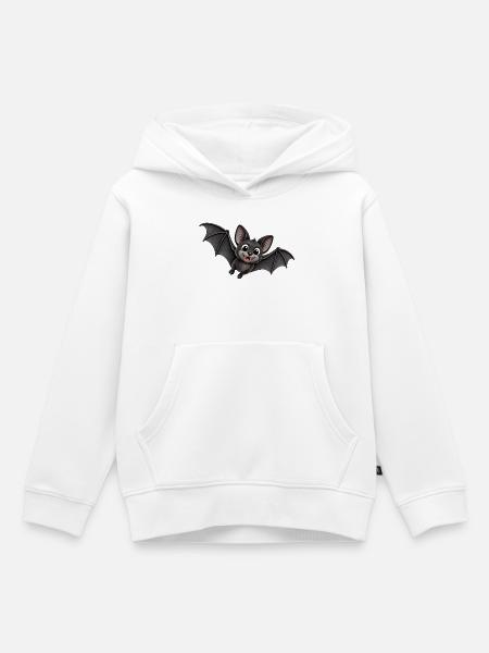 Niedliche Fledermaus Cartoon - Kinder Premium Organic Hoodie - Weiß