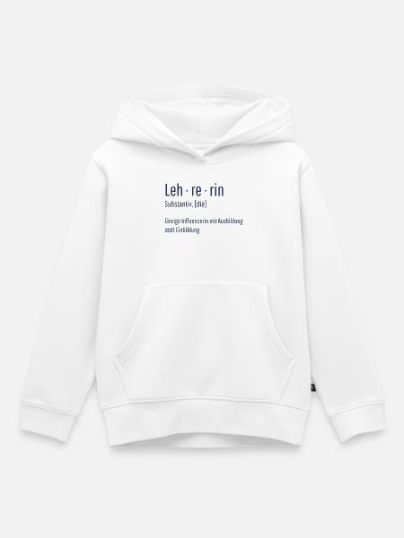 Lehrerin Substantiv Influencerin Schule Geschenk - Kinder Premium Organic Hoodie - Weiß
