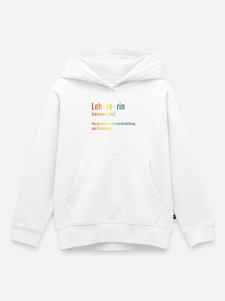 Lehrerin Substantiv Influencerin Schule Geschenk - Kinder Premium Organic Hoodie - Weiß