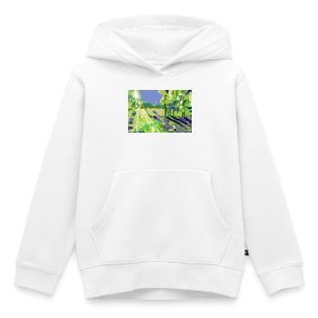 Impressionistische Sonnenlandschaft - Kinder Premium Organic Hoodie - Weiß - Vorne - AI Model Kid Female (0cm)