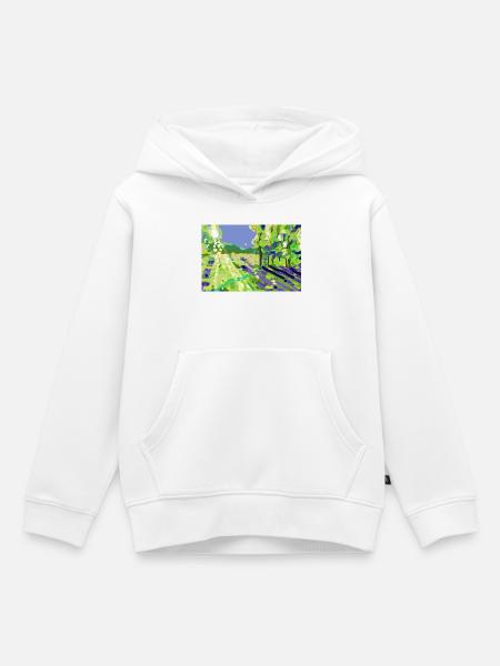 Impressionistische Sonnenlandschaft - Kinder Premium Organic Hoodie - Weiß