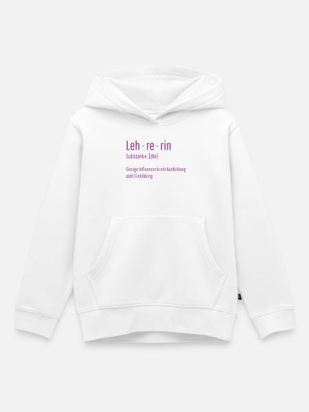 Lehrerin Substantiv Influencerin Schule Geschenk - Kinder Premium Organic Hoodie - Weiß