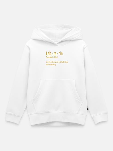Lehrerin Substantiv Influencerin Schule Geschenk - Kinder Premium Organic Hoodie - Weiß