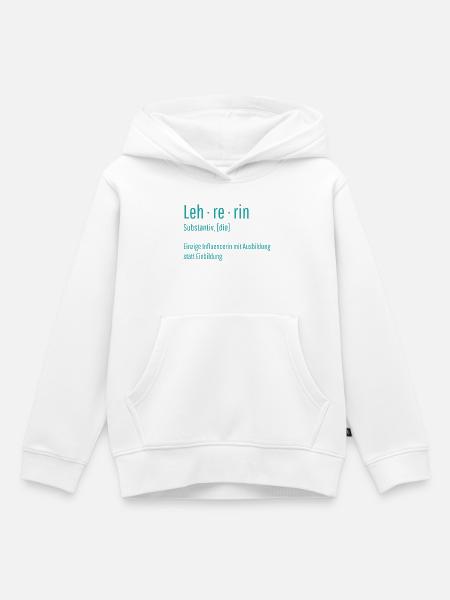 Lehrerin Substantiv Influencerin Schule Geschenk - Kinder Premium Organic Hoodie - Weiß