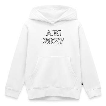 Abi 2027 Schriftzug handgezeichnet - Kinder Premium Organic Hoodie - Weiß - Vorne - AI Model Kid Female (0cm)