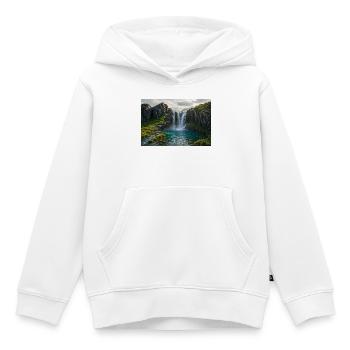 Wasserfallpfad - Kinder Premium Organic Hoodie - Weiß - Vorne - AI Model Kid Female (0cm)