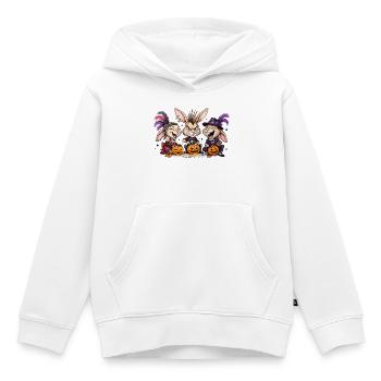 Häschen Halloween Kürbis Schnitzen - Kinder Premium Organic Hoodie - Weiß - Vorne - AI Model Kid Female (0cm)