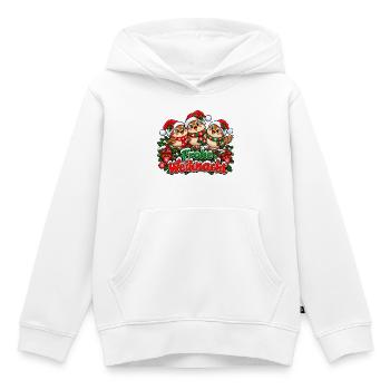 Frohe Weihnacht Vögel - Kinder Premium Organic Hoodie - Weiß - Vorne - AI Model Kid Female (0cm)