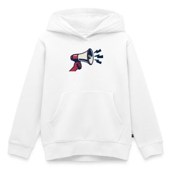 Rotes Megafon Ultras Logo - Kinder Premium Organic Hoodie - Weiß - Vorne - AI Model Kid Female (0cm)