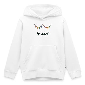 4. 4 JAHRE. 4. JUBILÄUM. 4 JAHRESJUBILÄUM - Kinder Premium Organic Hoodie - Weiß - Vorne - AI Model Kid Female (0cm)