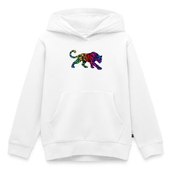 Stammes-Regenbogenpanther - Kinder Premium Organic Hoodie - Weiß - Vorne - AI Model Kid Female (0cm)
