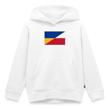Ukraine-Polnische Flagge – Ukrainische und Polnische Einheit - Kinder Premium Organic Hoodie - Weiß - Vorne - AI Model Kid Female (0cm)