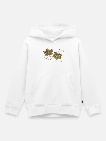 Blätter - Kinder Premium Organic Hoodie - Weiß
