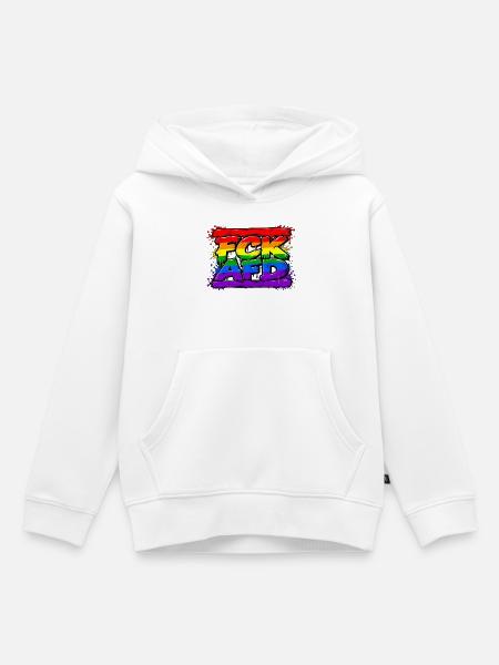 Regenbogen Graffiti AFD Widerstand - Kinder Premium Organic Hoodie - Weiß