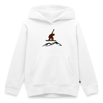 Surfeurs sur la montagne - Sweat Premium à capuche enfant bio - blanc - Devant - AI Model Kid Female (0cm)