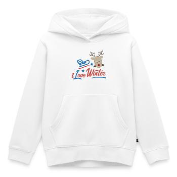 hiver - Sweat Premium à capuche enfant bio - blanc - Devant - AI Model Kid Female (0cm)