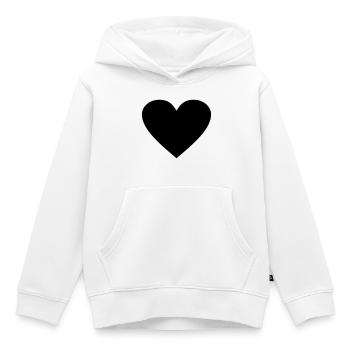 Cœur noir Awesomeelement - Sweat Premium à capuche enfant bio - blanc - Devant - AI Model Kid Female (0cm)