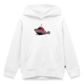 Motorboot - Kinder Premium Organic Hoodie - Weiß - Vorne - AI Model Kid Female (0cm)