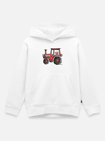 Schwein fährt Traktor - Kinder Premium Organic Hoodie - Weiß