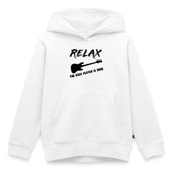Le bassiste y est bassiste, musicien, instrument * - Sweat Premium à capuche enfant bio - blanc - Devant - AI Model Kid Female (0cm)