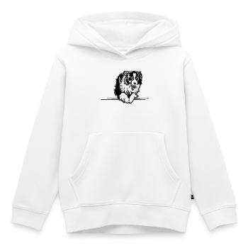 Australian Shepherd - Sweat Premium à capuche enfant bio - blanc - Devant - AI Model Kid Female (0cm)