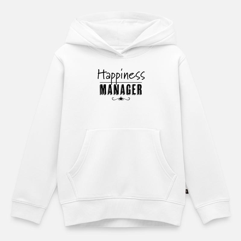 Gestionnaire du bonheur - Sweat Premium à capuche enfant bio - blanc