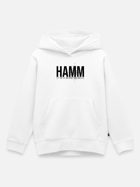 Koordinaten Hamm - Kinder Premium Organic Hoodie - Weiß