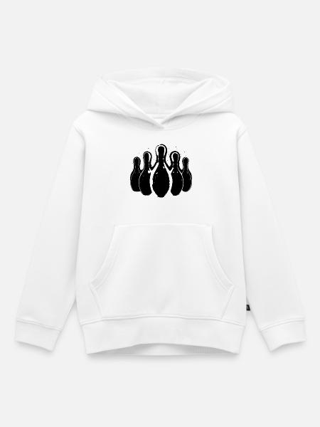 Bowling Grafik - Kinder Premium Organic Hoodie - Weiß