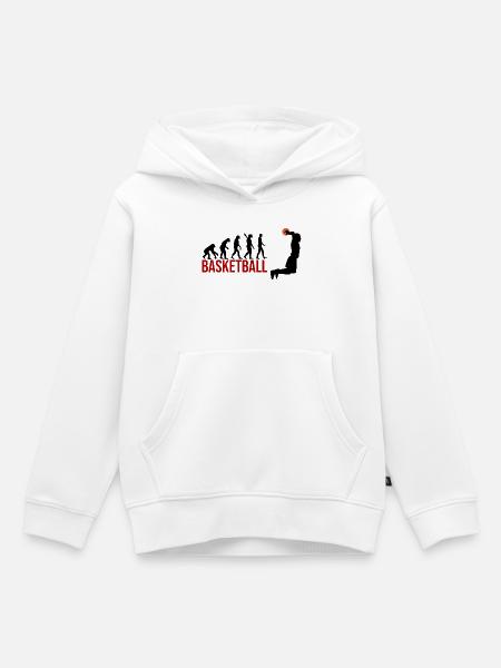 Evolution Basketball - Kinder Premium Organic Hoodie - Weiß