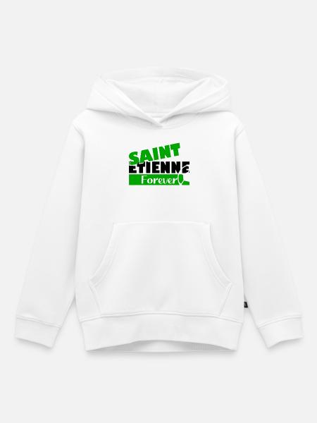 Saint Etienne Forever Bold Logo Tee - Sweat Premium à capuche enfant bio - blanc