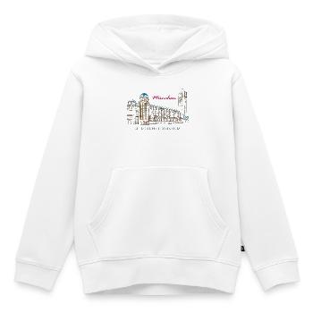 München Deutsches Museum Handzeichnung - Kinder Premium Organic Hoodie - Weiß - Vorne - AI Model Kid Female (0cm)