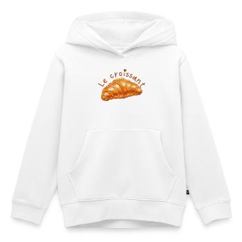 Le croissant  - Sweat Premium à capuche enfant bio - blanc - Devant - AI Model Kid Female (0cm)