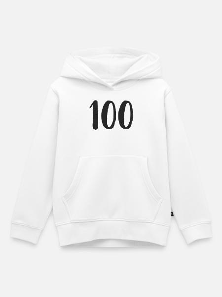 100 Handgezeichnet - Kinder Premium Organic Hoodie - Weiß