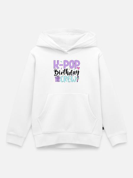 K Pop Birthday Crew - Kinder Premium Organic Hoodie - Weiß