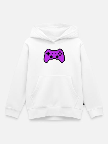 Retro Gamepad Controller Gamer - Kinder Premium Organic Hoodie - Weiß