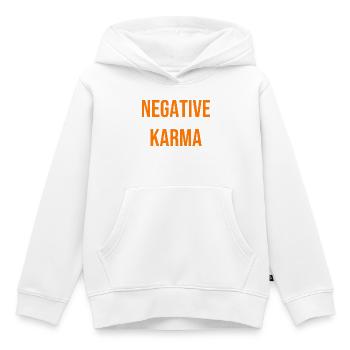 Negative Karma T-Shirt - Sweat Premium à capuche enfant bio - blanc - Devant - AI Model Kid Female (0cm)