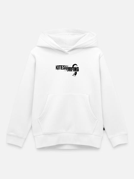 Schriftzug Kitesurfing - Kinder Premium Organic Hoodie - Weiß