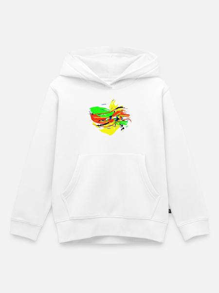Yogapose - Kind Asana - abstrakt - Kinder Premium Organic Hoodie - Weiß
