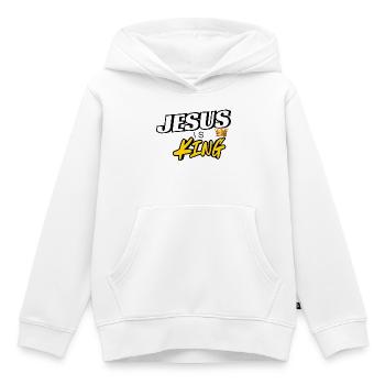 Jesus Is King Crown Graphic Streetwear - Kids Premium Organic Hoodie - white - Front - AI Model Kid Female (0cm)